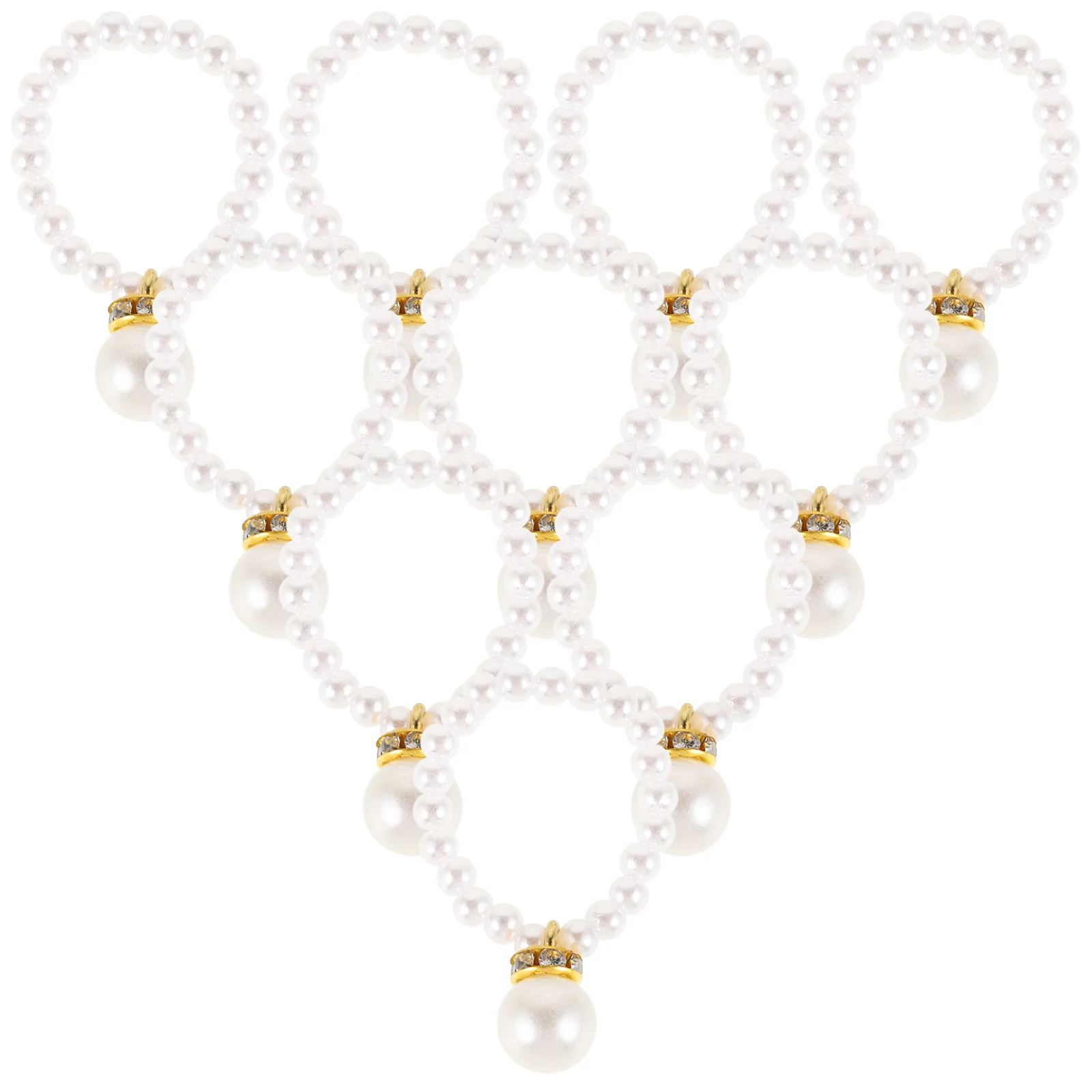 

10Pcs Mini Chain for Little Yellow Duck Accessories Faux Pearl Beads Necklace for Dress Up DIY Decor Craft Project