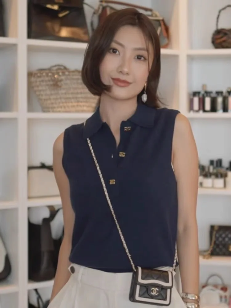 

Женский модный жилет Ele Early Autumn с воротником, на пуговицах, из смесовой ткани, роскошный, легкий, универсальный, 3548