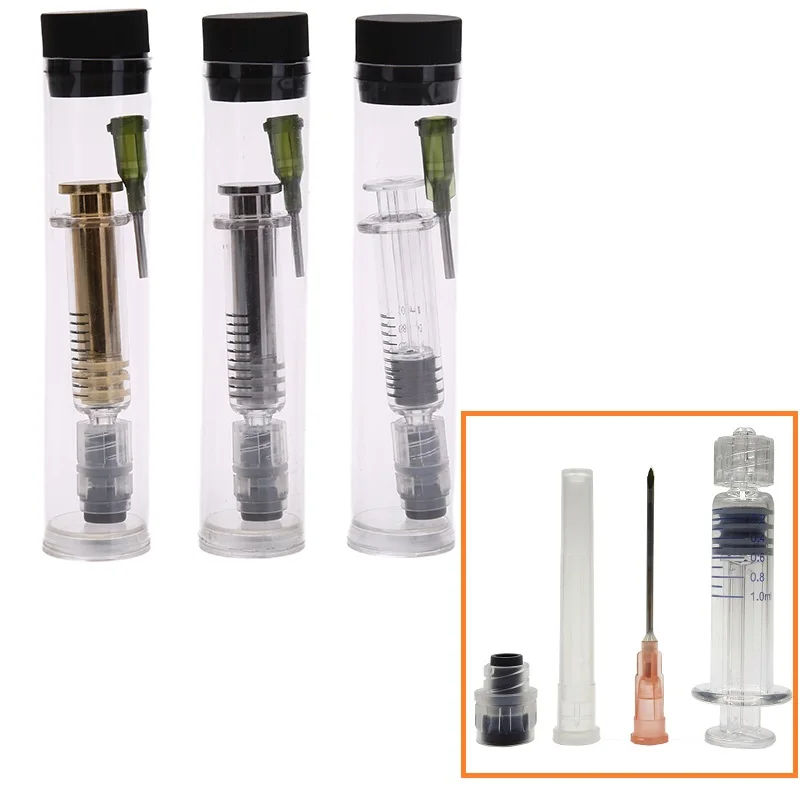 1PC 1ML / 3ML / 5ML Luer Lock Syringes Screw Blunt Tip Needles Caps For Industrial Dispensing