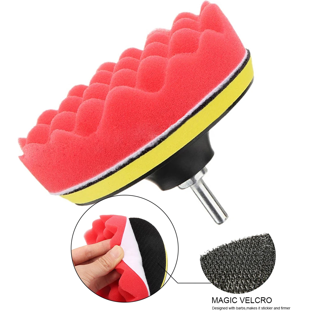 4 Inch Buffing Sponge Pad Set Car Polisher Waxing Pads Car Polish Buffer Drill Adapter Wheel Polishing Removes Scratches