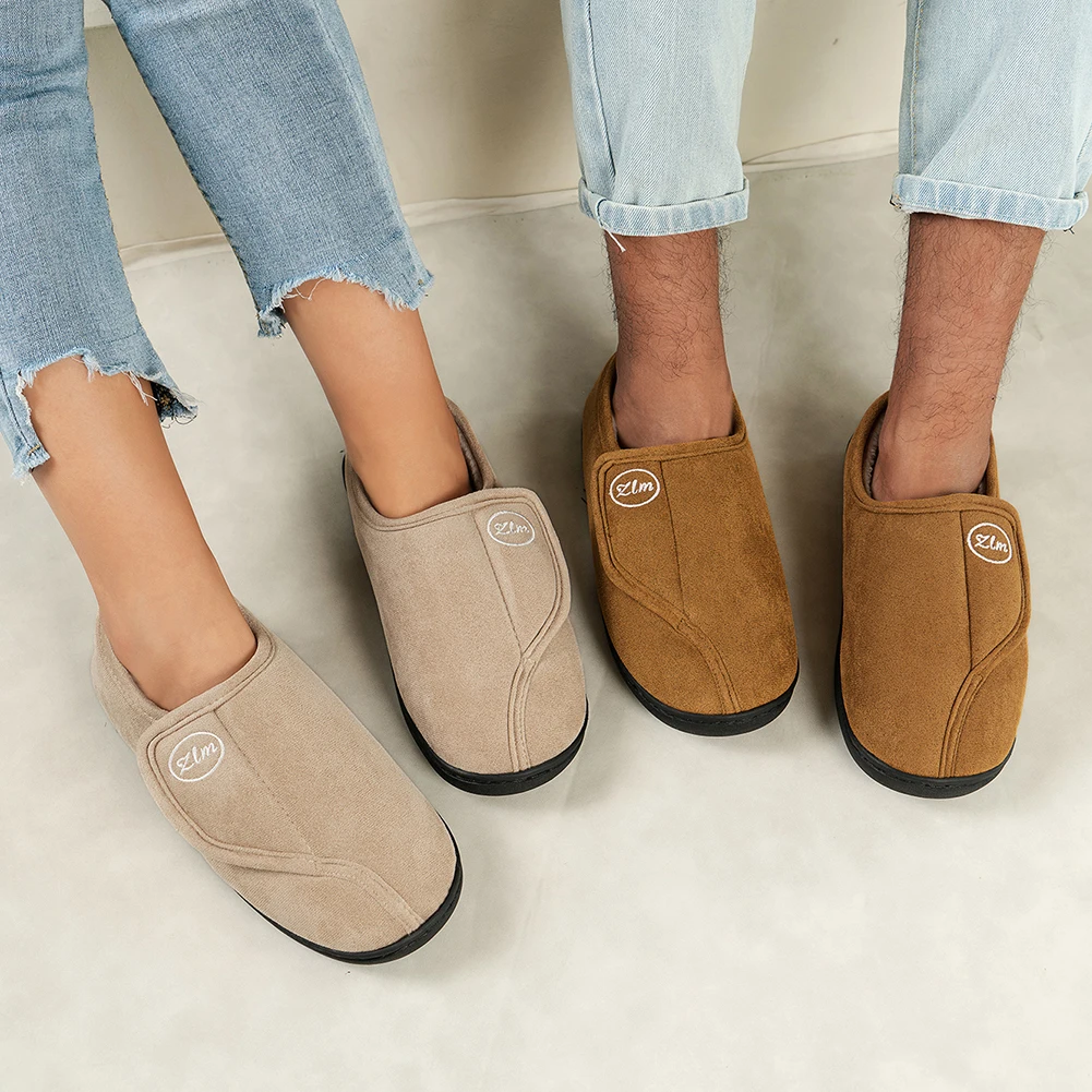 ผู้หญิงฤดูหนาวรองเท้าแตะ Plush Suede หนัง House Flats รองเท้ากันลื่นแฟชั่นรองเท้าแตะในร่มกลางแจ้งรองเท้ารองเท้าแตะ