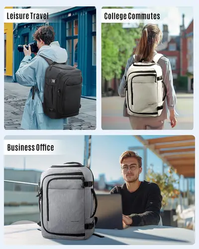 Imagen 2 del producto Mochila de viaje LIGHT FLIGHT para hombre, mochila grande TSA para cabina de avión, mochila ligera impermeable para ordenador portátil, estilo urbano