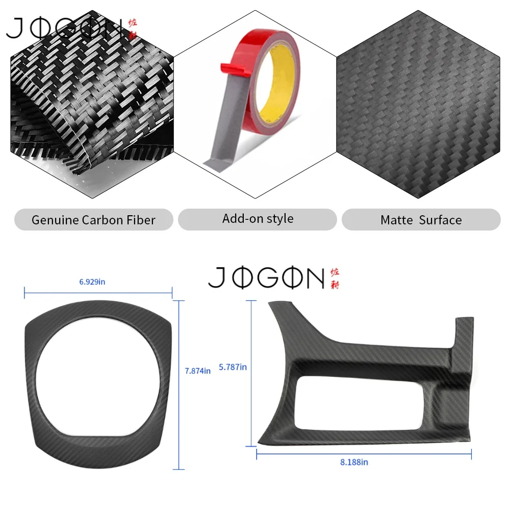 MT 2Pcs For Mazda MX-5 MX5 Miata 2016-2023 Carbon Car Interior Center Console Multi-Mmedia Control Gear Shift Panel Cover Trim