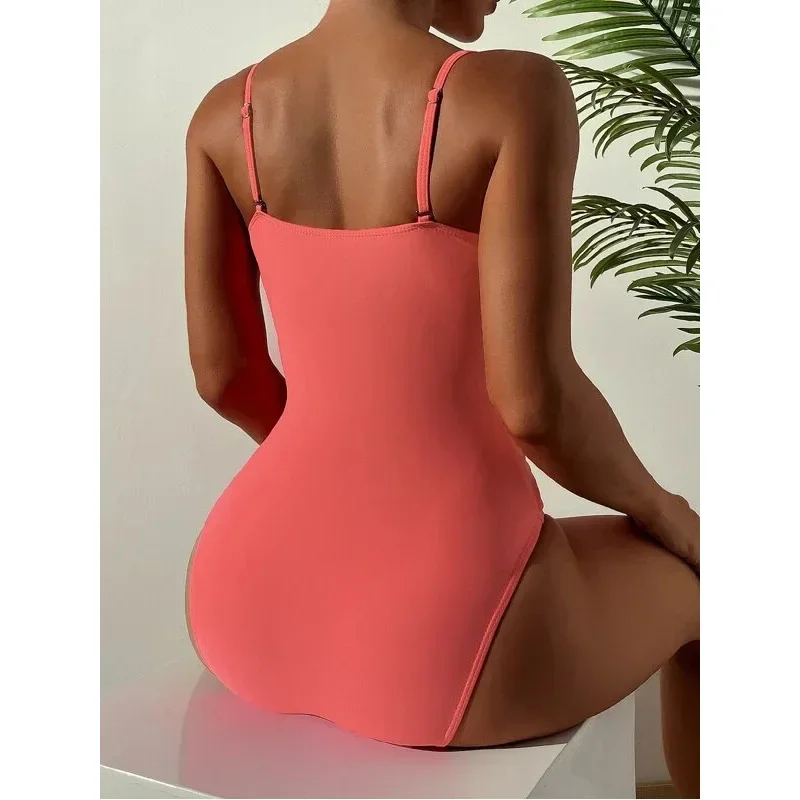 2023 New One Piece Swimsuit Swimwear Women Sexy Push Up Pleated Solid Bathing Suit Beachwear Maio Feminino Praia Banadores Mujer