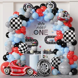 1Set Racing Car Theme Balloon Garland Arch Kit Tyre Helmet Foil Globos Kids 1st Birthday cars Party Decorations Boy Baby Shower