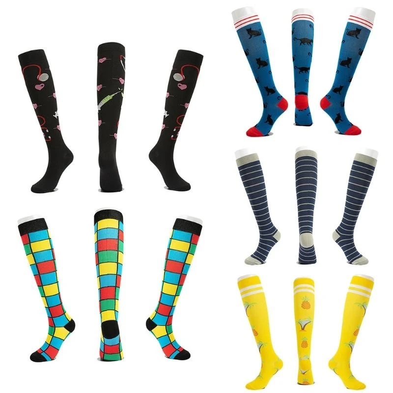 

5 пар гольфов, компрессионные чулки для женщин, велосипедные носки для бега, 15UB