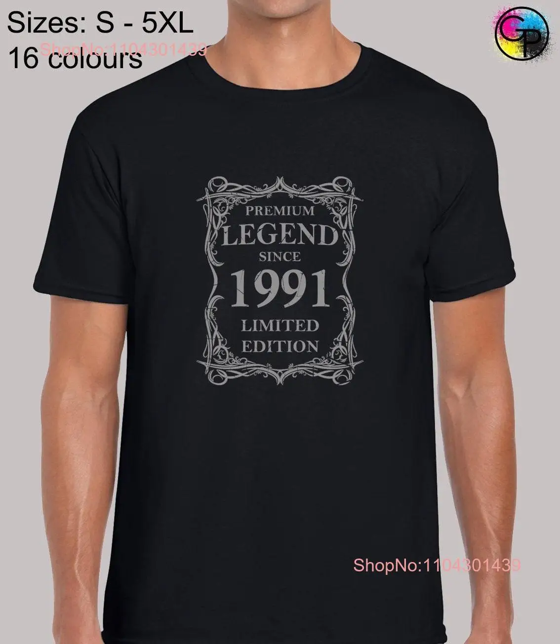 T-shirt unisexe Premium Legend Since 1991, slogan de nouveauté drôle imprimé, design de mode cool, cadeau de joyeux anniversaire