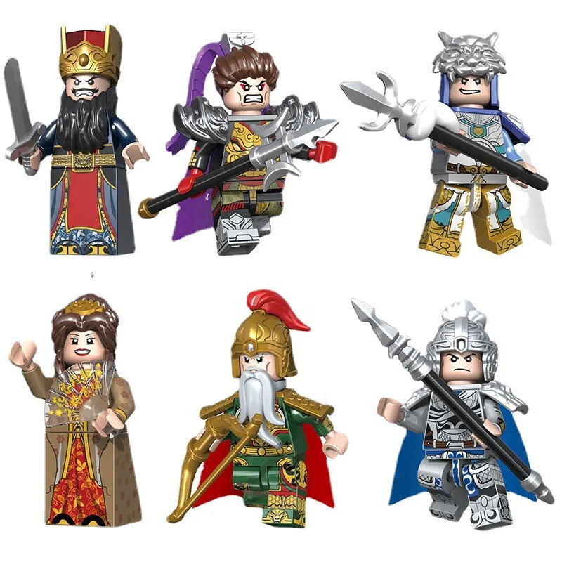 MOC Small Granular Building Blocks Three Kingdoms Figures Assembled Models Compatible Small Bricks Toys For Children\'s Gifts