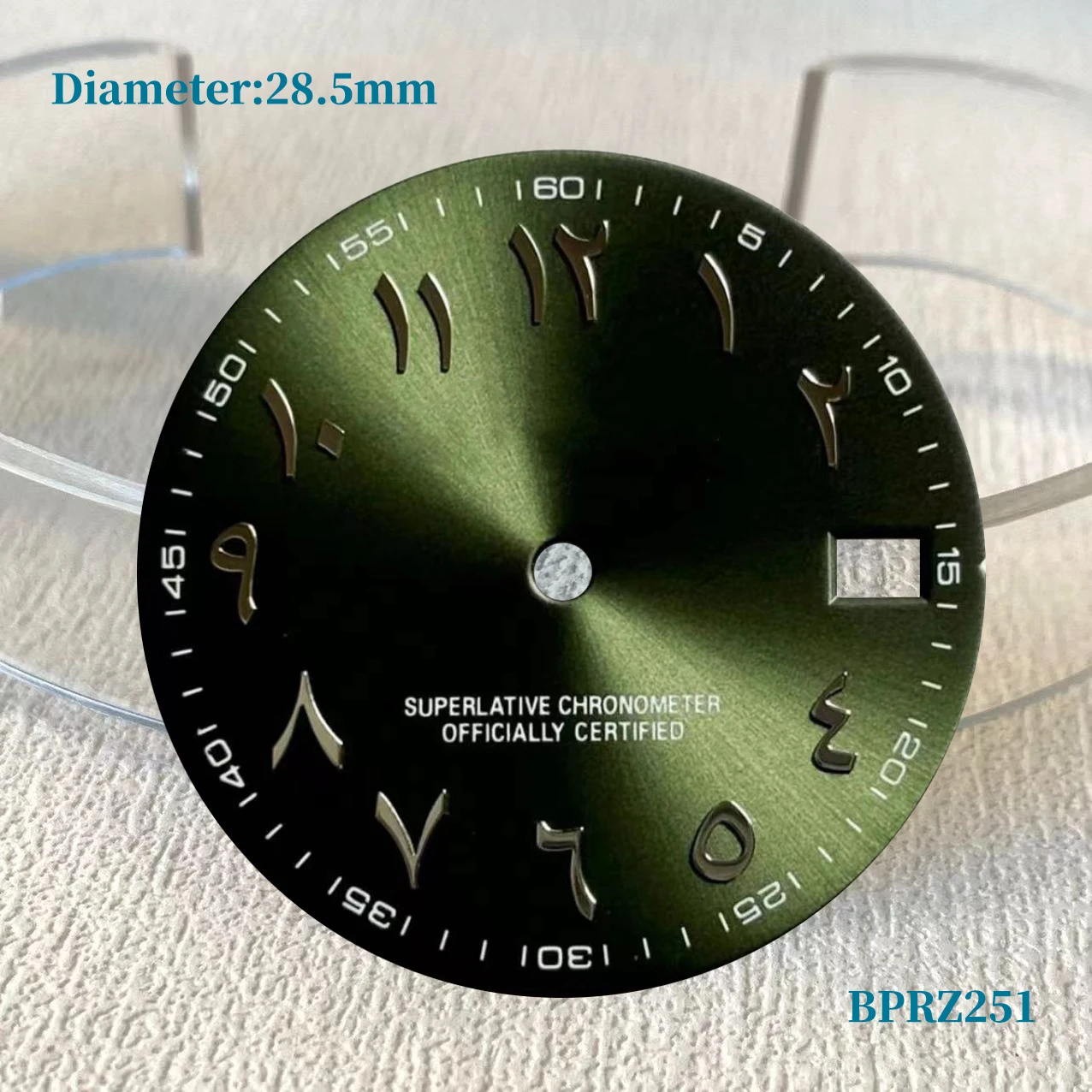 PTL 28.5mm Selling Blue Green Arabic Numerals S Logo Dial No Luminous Suitable Green Dial NH35 Japan Movement Watch Accessories