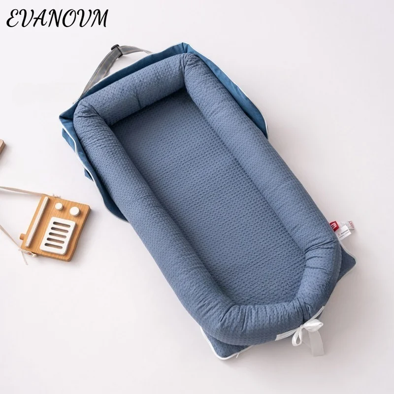 

Портативное детское гнездо в постели для сна, шезлонг для новорожденных, хлопковая дышащая регулируемая детская кроватка