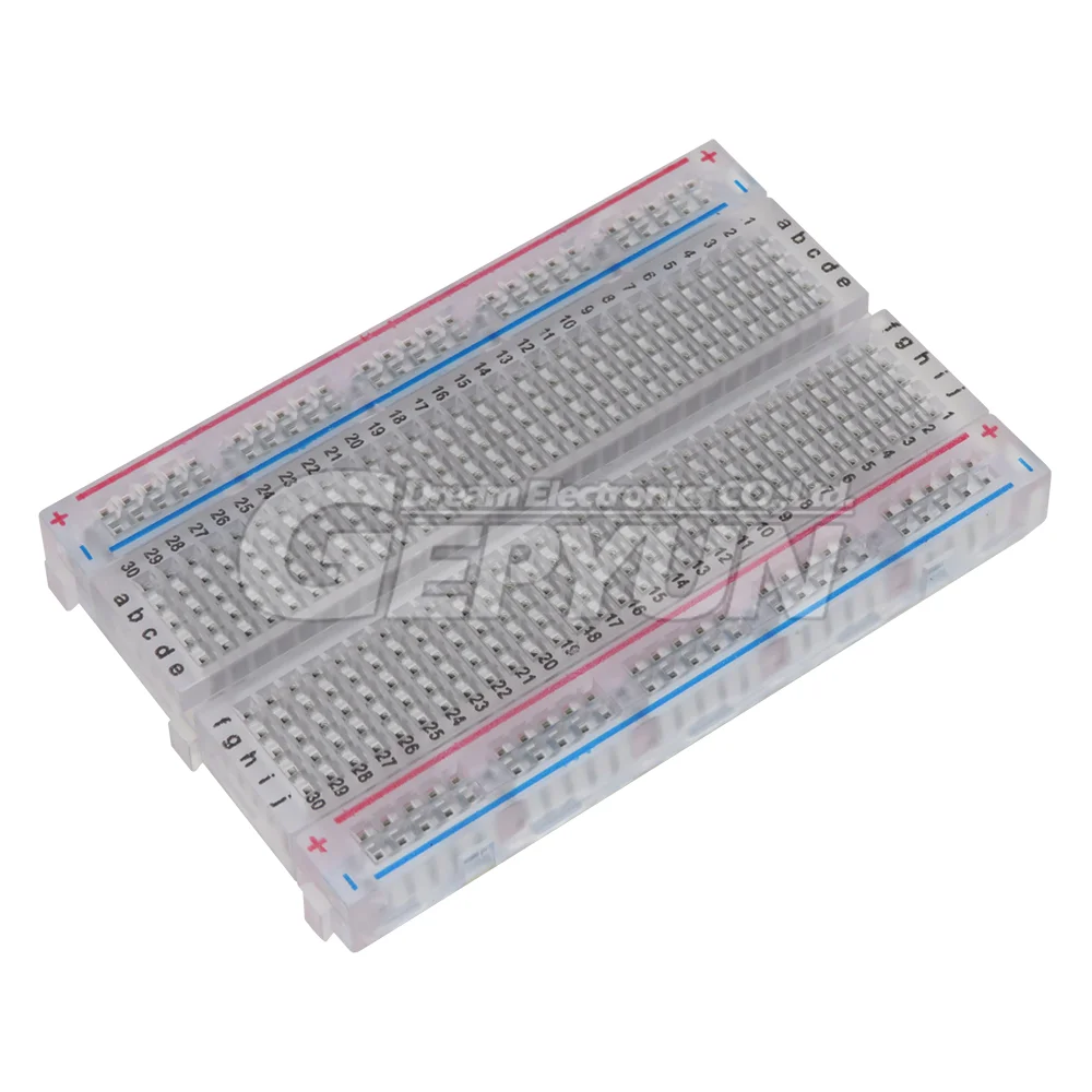 400 holes Solderless PCB Breadboard Solderless Test Protoboard DIY breadboard Transparent