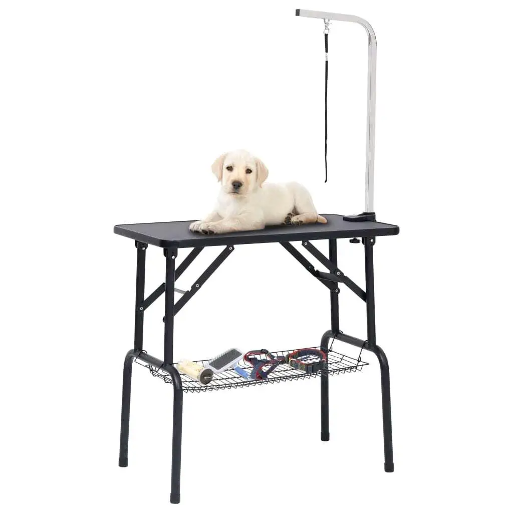 

Adjustable Dog Grooming Table with 1, Storage Basket & Non-Slip Surface for Easy Pet Care