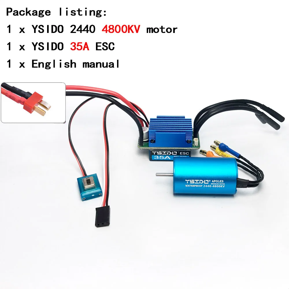 2435/2440/2838/2847 borstelloze motor 35A/45A ESC-combo voor Wltoys 124016   Remo Hobby XLH Timaya Redcat 1/12 1/14 1/16 RC Bootauto