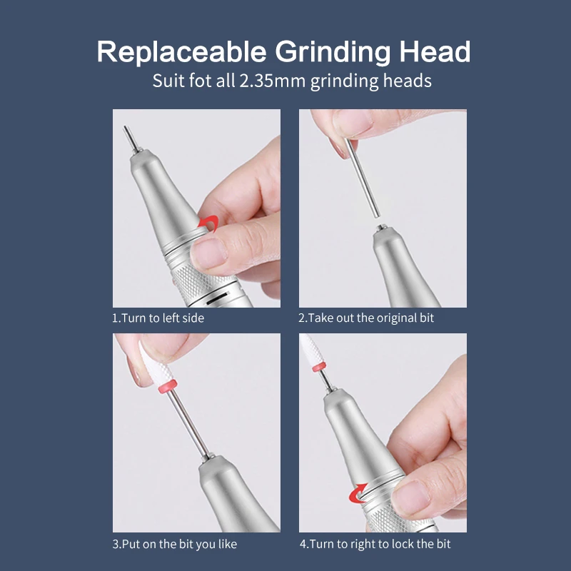 Perceuse à ongles électrique professionnelle sans fil, 30000 tr/min, Machine Portable et Rechargeable pour ongles en Gel acrylique