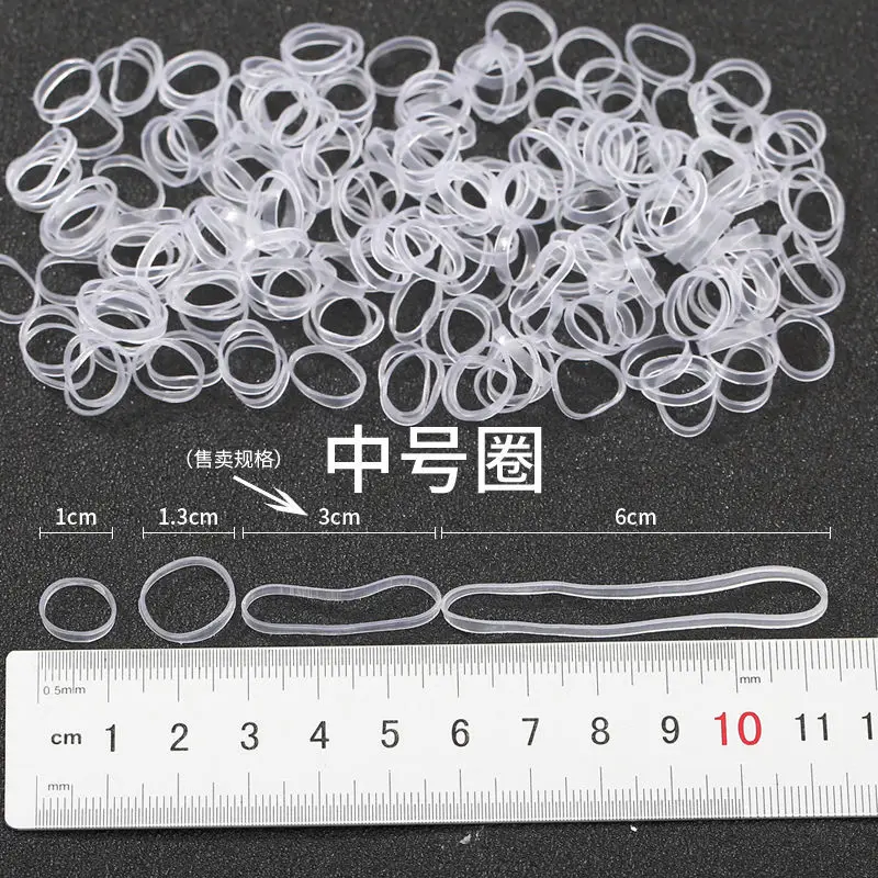 Large medium small Transparent white rubber band disposable hair ring bundle product environmentally friendly durable leather