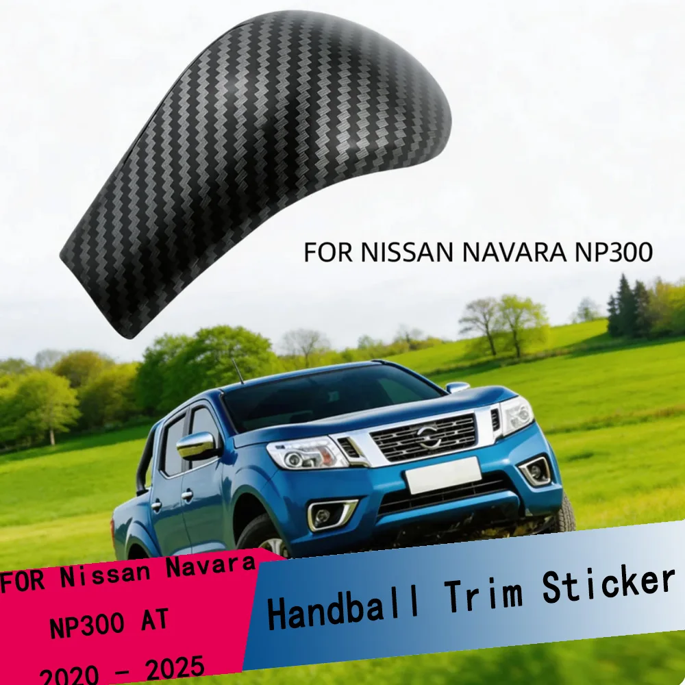 1 Stück ABS Carbon-Optik Schaltknauf-Abdeckung Aufkleber für Nissan Navara NP300 AT 2020 - 2025 Auto-Innenausstattung