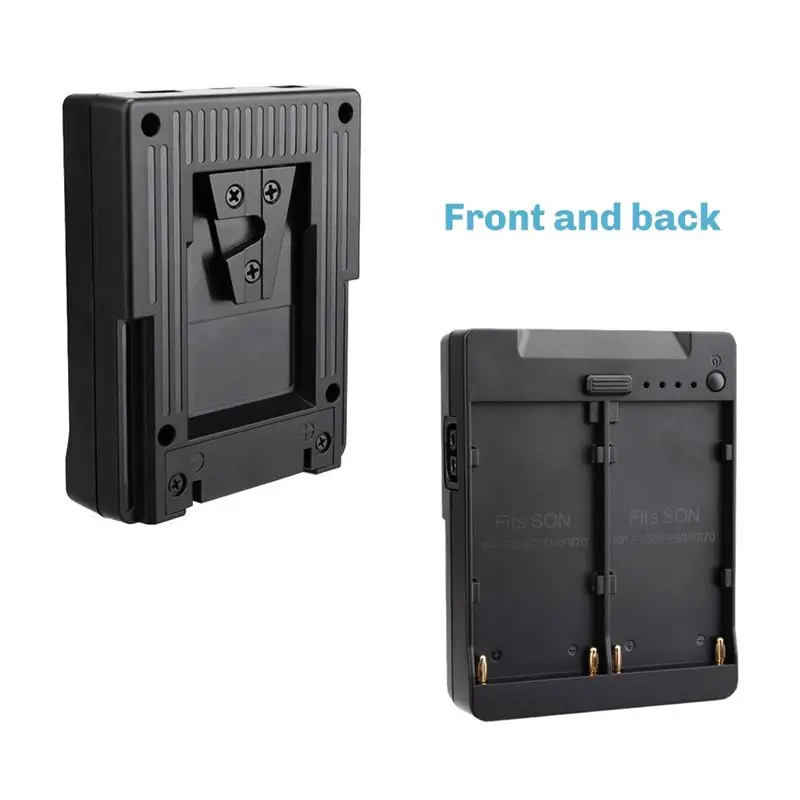 ABQU NP-F Battery to V-Mount Lock Power Adapter Plate for Tilta Kit, Dual NP-F550/750/970 Converter for LED Light Monitor