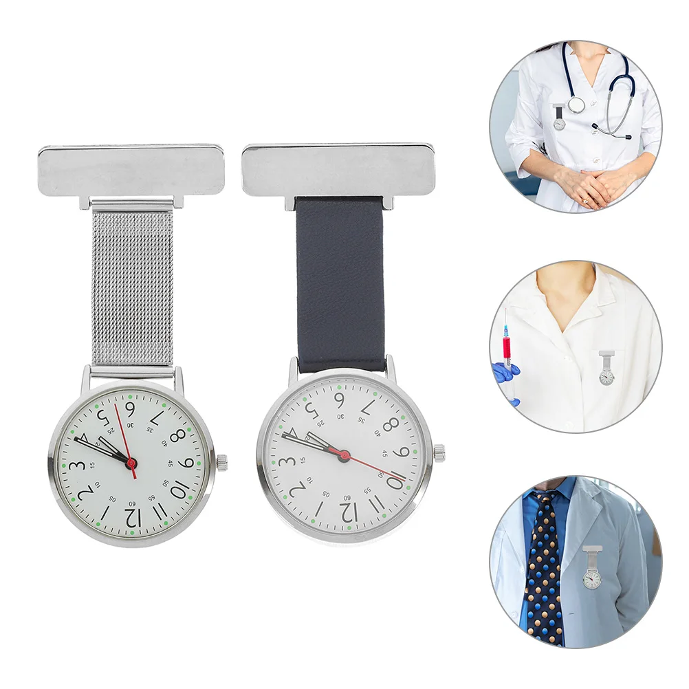 Stainless Steel Nurse Pocket Watch For Doctor Medical Staff Lightweight Portable Metal Watch Decorative Chest Use For Women Men