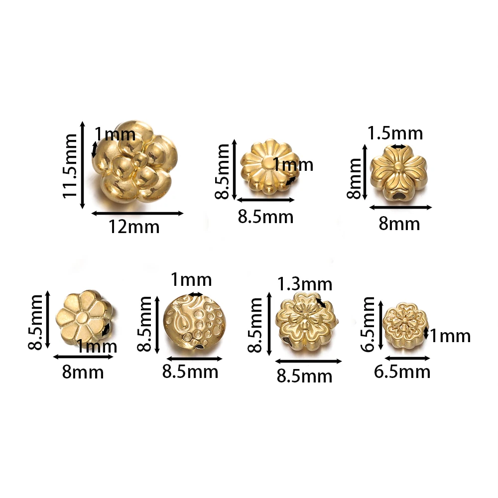 5 sztuk/paczka ze stali nierdzewnej różne kształty kwiatu do tworzenia biżuterii luźne koraliki dystansowe DIY bransoletka naszyjnik bransoletki hurtowo