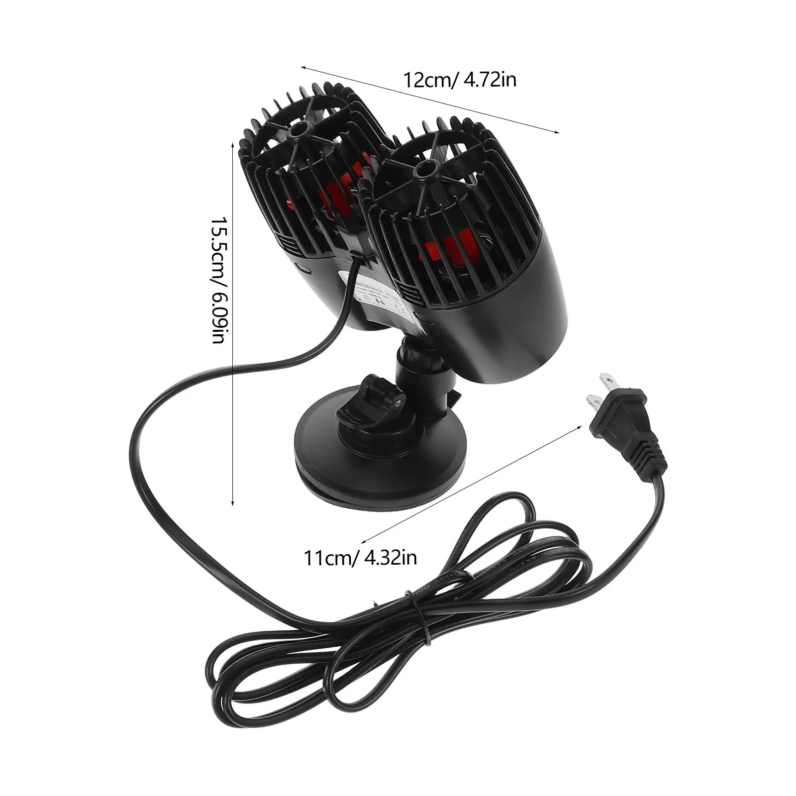 Double Head Aquarium Water Pump Wave Maker for Fish Tank Powerful Flow Circulation Surf Effect Quiet Submersible Design Reef