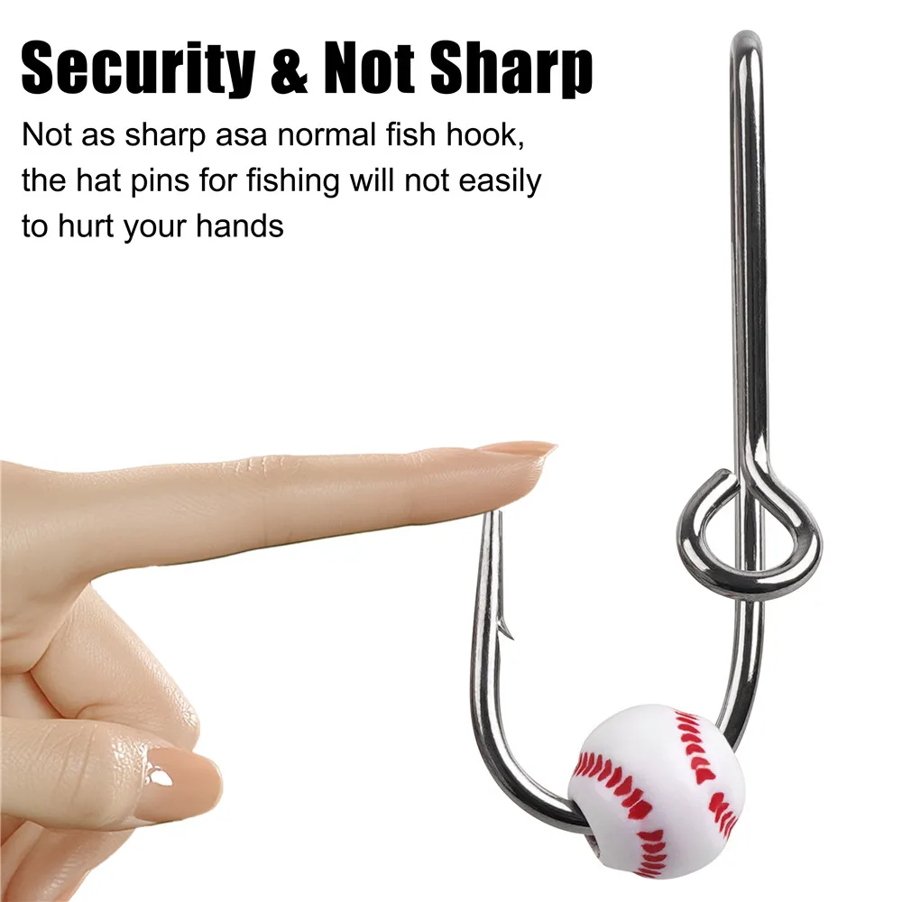 Clip para sombrero de pesca con anzuelo – Pin con cuentas de fútbol - imagen 2