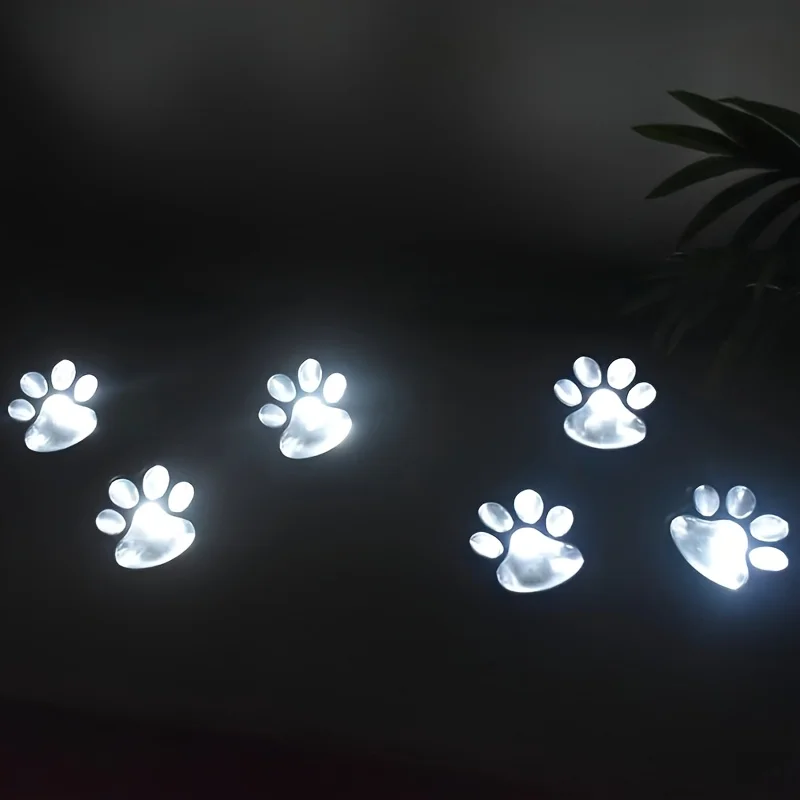 4/8 Pack Dog Paw Print Solar Light Outdoor Waterproof Puppy Animal Décor Lamp Walkway Garden Lawn Ground Lighting for Pet Lovers