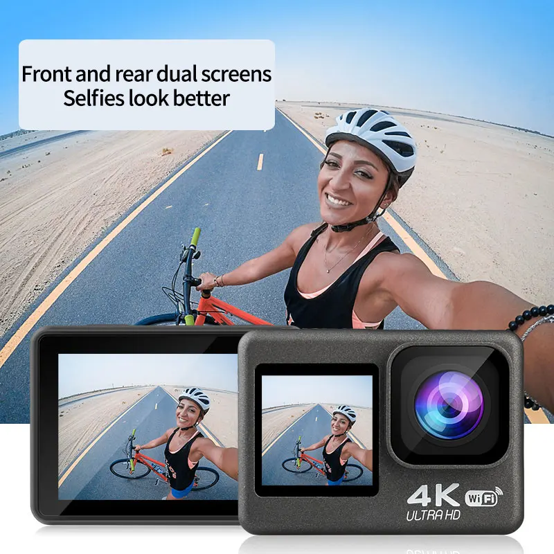 كاميرا 4K فائقة الدقة تعمل بالواي فاي 170D شاشة تعمل باللمس 30 مترًا مقاومة للماء خوذة احترافية لتسجيل الفيديو كاميرا التحكم عن بعد