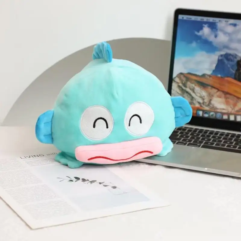 Sanrio Hangyodon Plush Toy Cartoon Monster Stuffed Doll Reversible Transforming Toy Cute Soft Animal Figure Mini Home Decor Gift