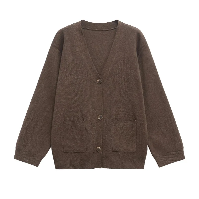 

Осень-зима 2022, однотонный кардиган, женские модные повседневные свитера, топы, женские вязаные кардиганы с v-образным вырезом, Mujer, пальто, одежда