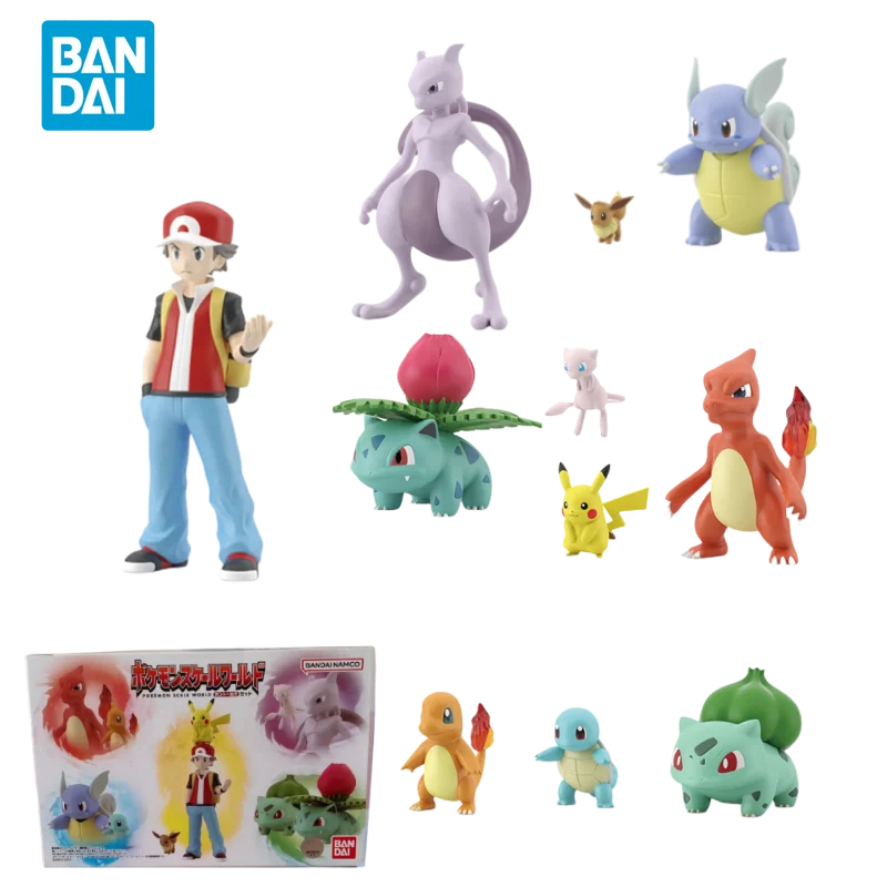 

Bandai Original POKEMON Anime Figure Kanto Region Pikachu Shokugan Action Figure Toys For Kids Gift Collectible Model Ornaments