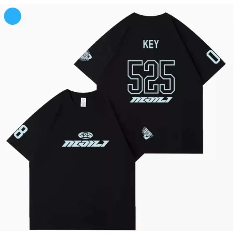 2025 yiyi Concierto SHINee's Back Camiseta de algodón de verano ONEW KEY MINHO TAEMIN JONGHYUN Camiseta con letras Mujeres Hombres Kpop T