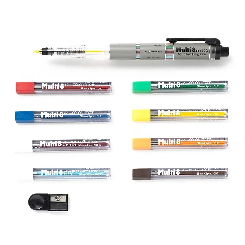 Japan Pentel Multi + 8 Vulpotlood 2.0mm Automatische Klop Type Gevulde Potloden Designer Kunstenaar onderweg Voor Schets PH803S