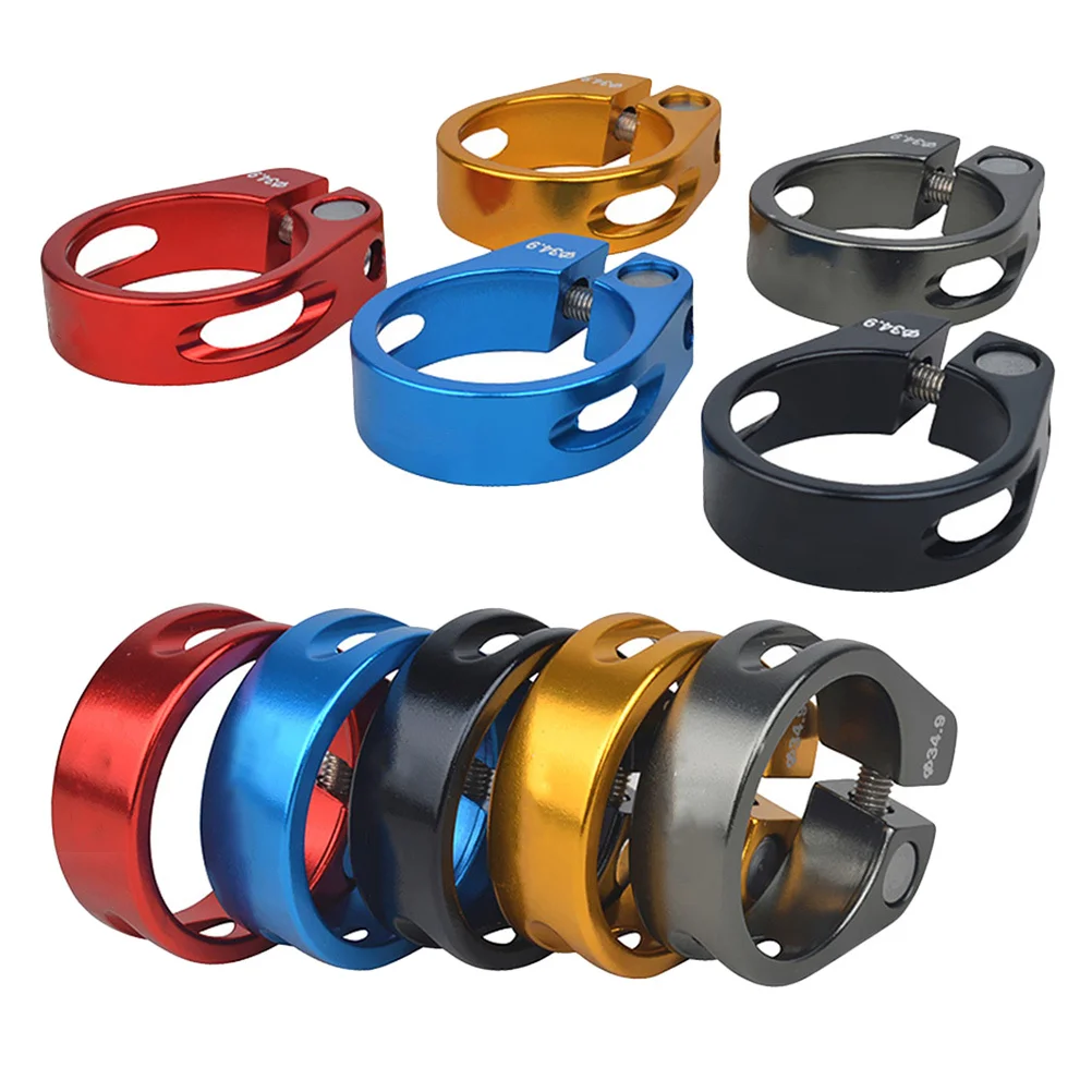 31.8mm Bicycle Seatpost Clamp Aluminum Alloy Electroplated Surface Sturdy Quick Release for Road Mountain Bikes