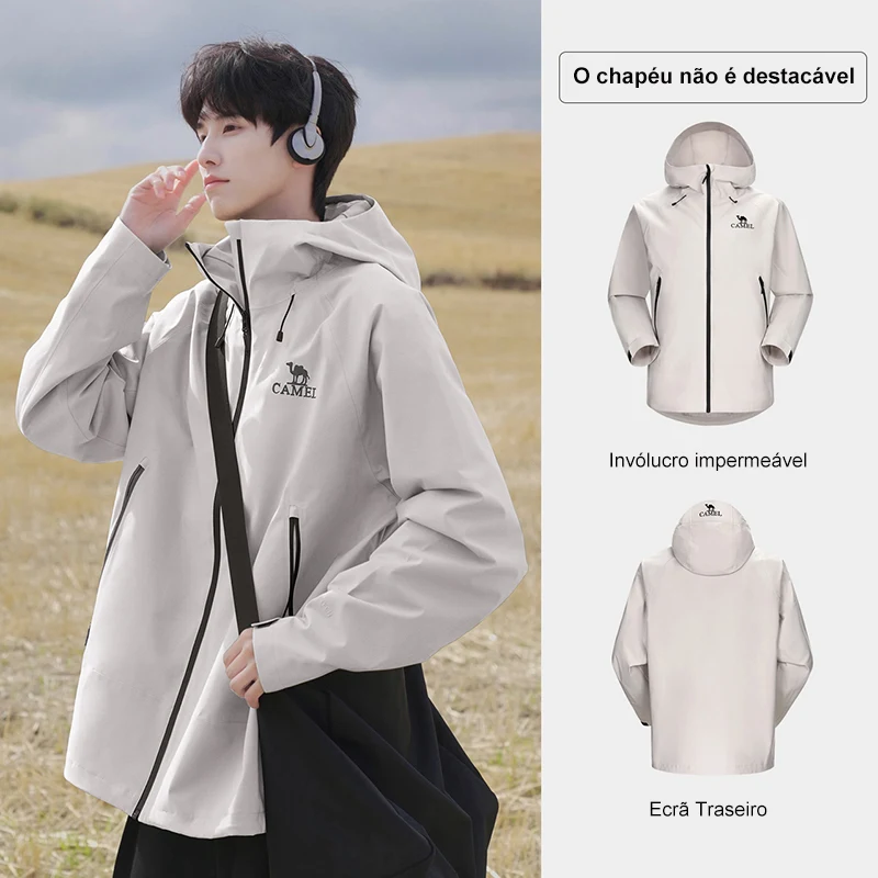 GOLDEN CAMEL Outdoor Hiking Jackets Men Women Windbreakers Hard Shell Single Jacket for Men Winter Coats Waterproof Unisex Cloth