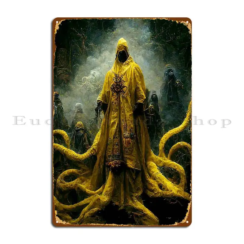 The King In Yellow Metal Sign Character Club Bar Wall Mural Garage Club Tin Sign Poster