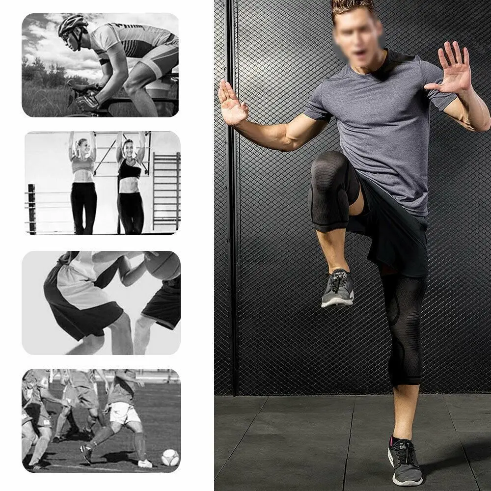 1 pz Fitness Running ciclismo supporto per ginocchio bretelle elastico Nylon Sport compressione ginocchiera manica per basket pallavolo nuovo