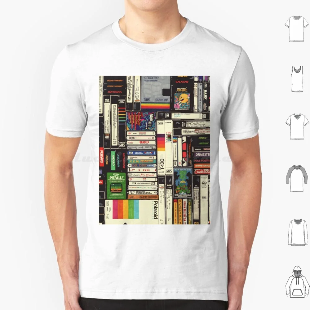 Cassettes Vhs Attari Poster T Shirt 6xl Cotton Cool Tee Vhs Cassette Retro 80s Tape Vintage Video 90s Film Vaporwave Nostalgia