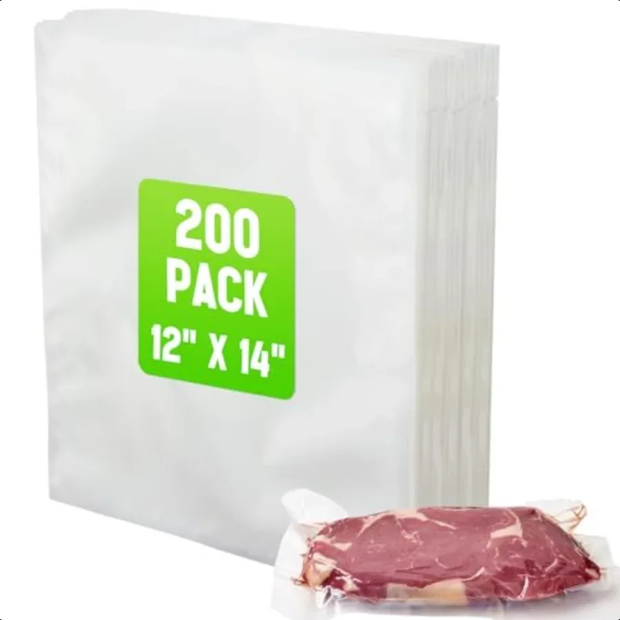 

200 пакетов для вакуумного упаковщика для пищевых продуктов, прозрачные пакеты для вакуумной упаковки в камере il 12x14 пакеты без Bpafree для хранения продуктов питания