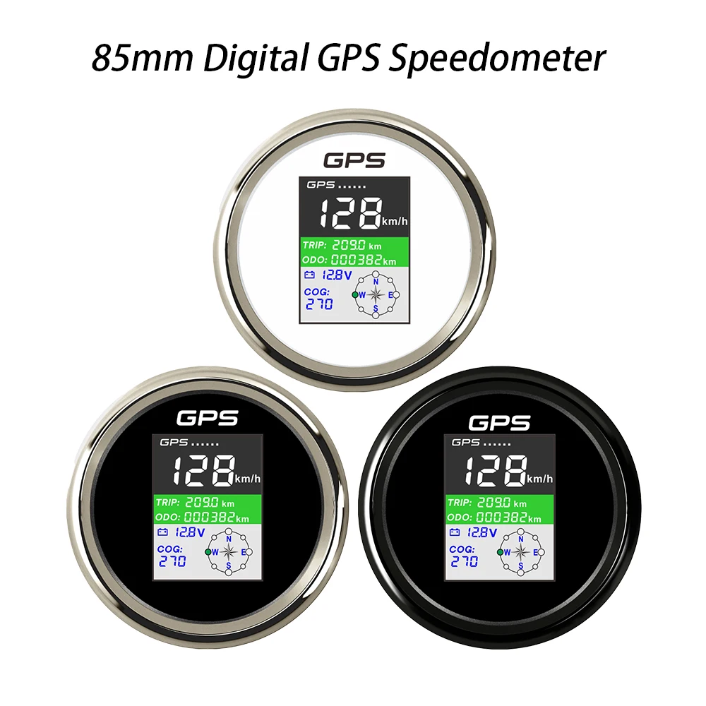 

Автомобильный лодка 85 мм цифровой GPS спидометр одометр 0-999999 регулируемый штатометр COG км/ч MPH узлы вольтметр 9-32 В с GPS антенной