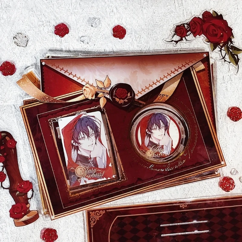 Love Letter Series Acrylic Badge Protector Case Gold Silver Foil Stamping Style Display Frame for 3 Inch Photo & 58-75mm Badges