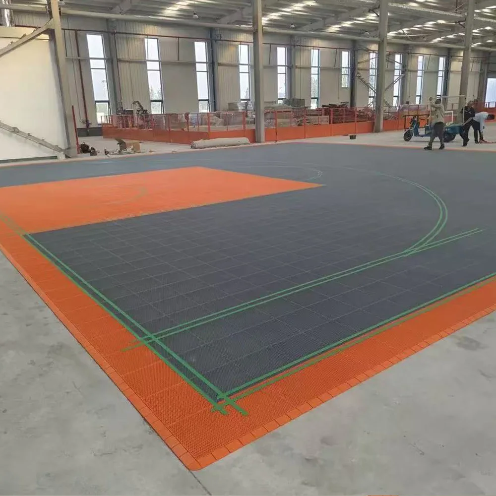 Beable プロバスケットボールコート連動フロア FIBA​​ 滑り止めカスタマイズ可能、カスタムロゴやチームブランディングを追加できます