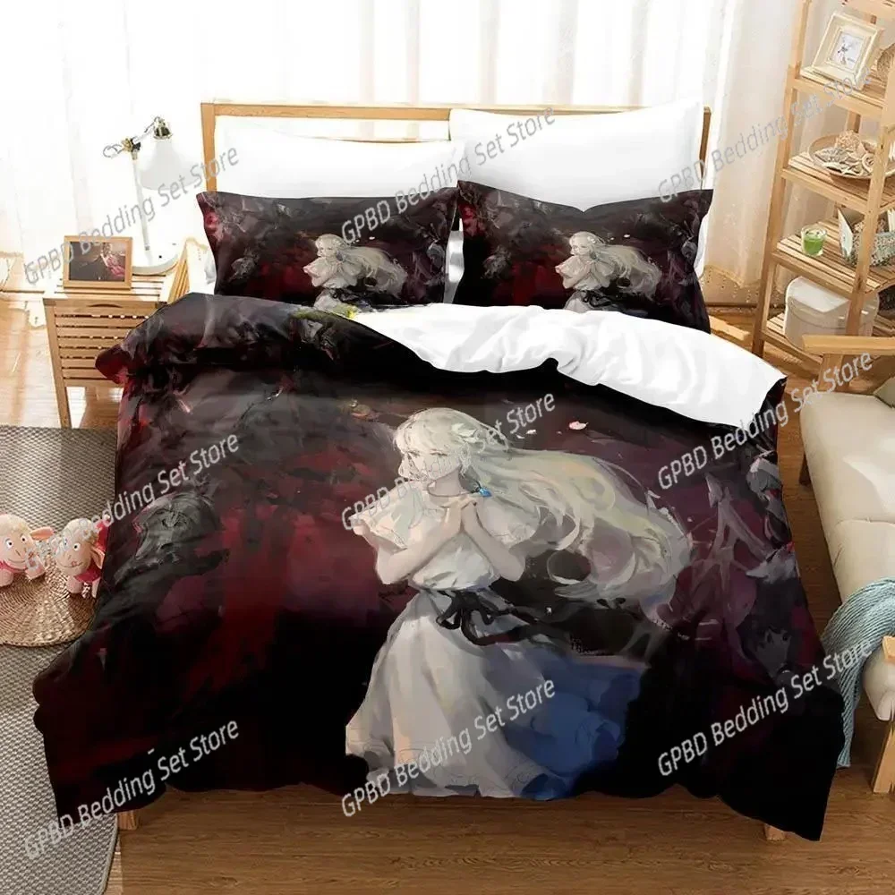 3D Print Game ENDER LILIES Quietus of the Knights 3D Bedding Set Duvet Cover Pillowcases Single Twin Full Queen King Size Home D