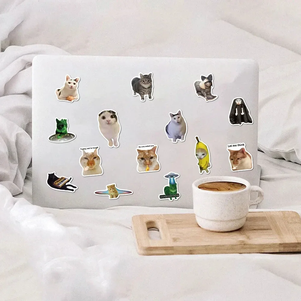 50 قطعة/المجموعة مضحك القط ميمي ملصق الإبداعية شعبية PVC الزخرفية كوب ماء حقيبة الكمبيوتر المحمول الهاتف سيارة حالة DIY تزيين ملصق #6