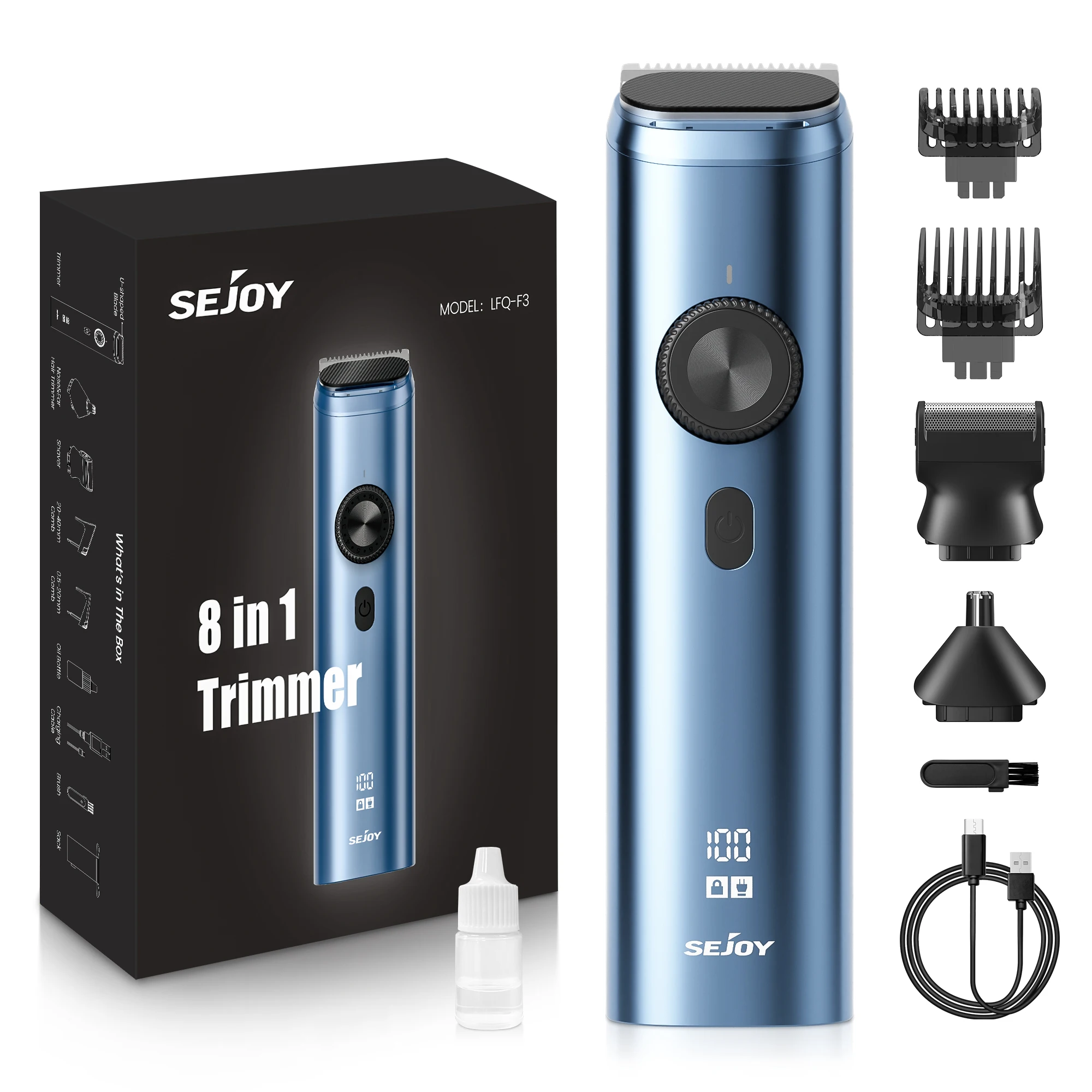 Sejoy-cortadora de pelo profesional para hombre, máquina eléctrica inalámbrica para cortar Cabello, 1800mAh