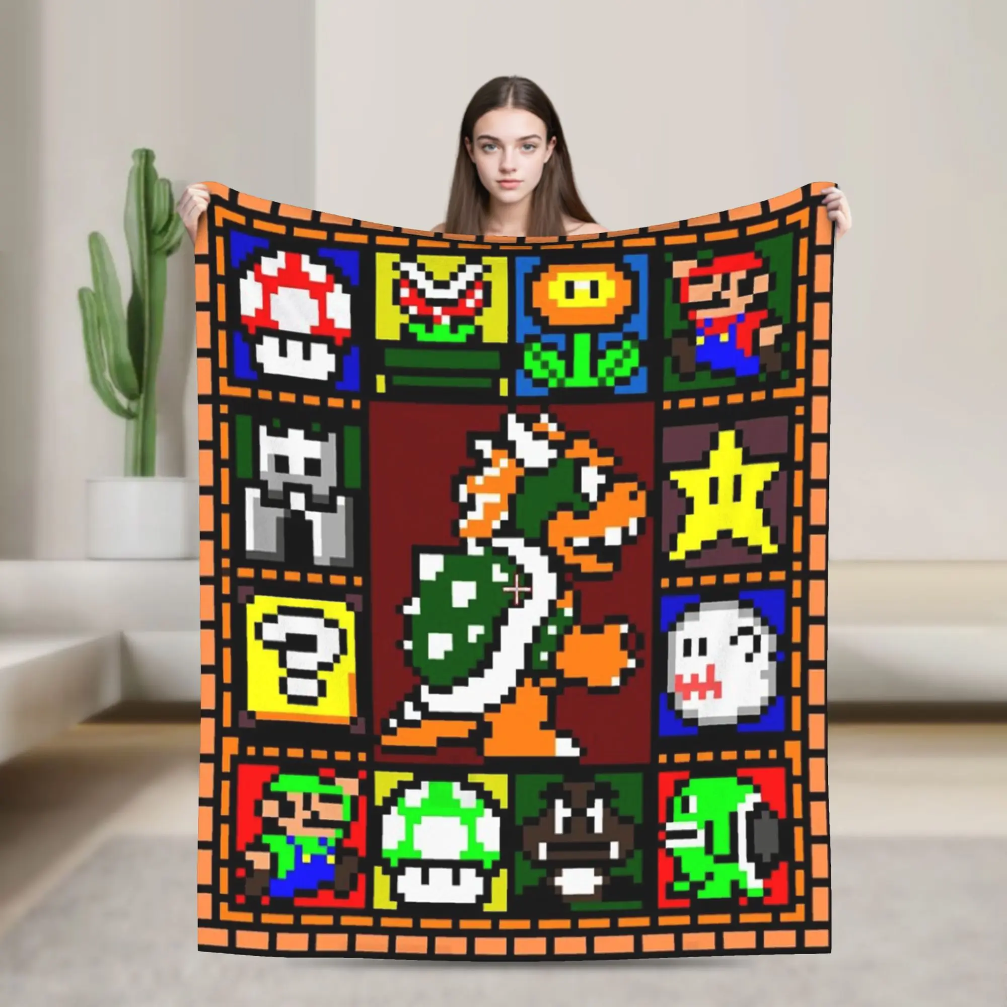 

Одеяло для игры Bowser 90-х годов, флисовое одеяло Super Marioo, ультра-мягкие одеяла для путешествий в самолете, одеяло для спальни