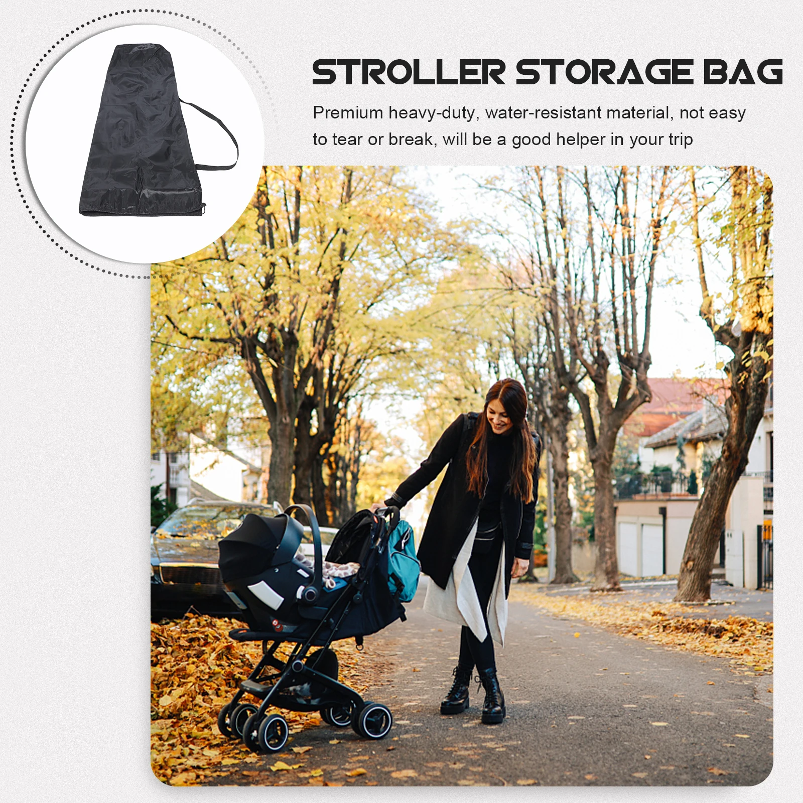 

Travel Bag For Airplane Heavy Duty Water-Resistant Stroller Storage Cover Foldable Stroller Gate Check Bag Airport Travel