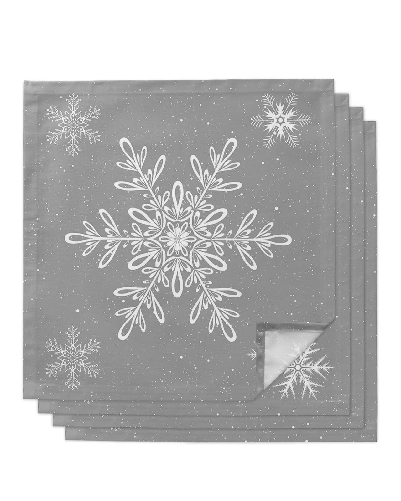 Christmas Snowflake Gray Table Mat Xmas Holiday Kitchen Dining Table Decor Placemat Wedding Decor Table Napkin