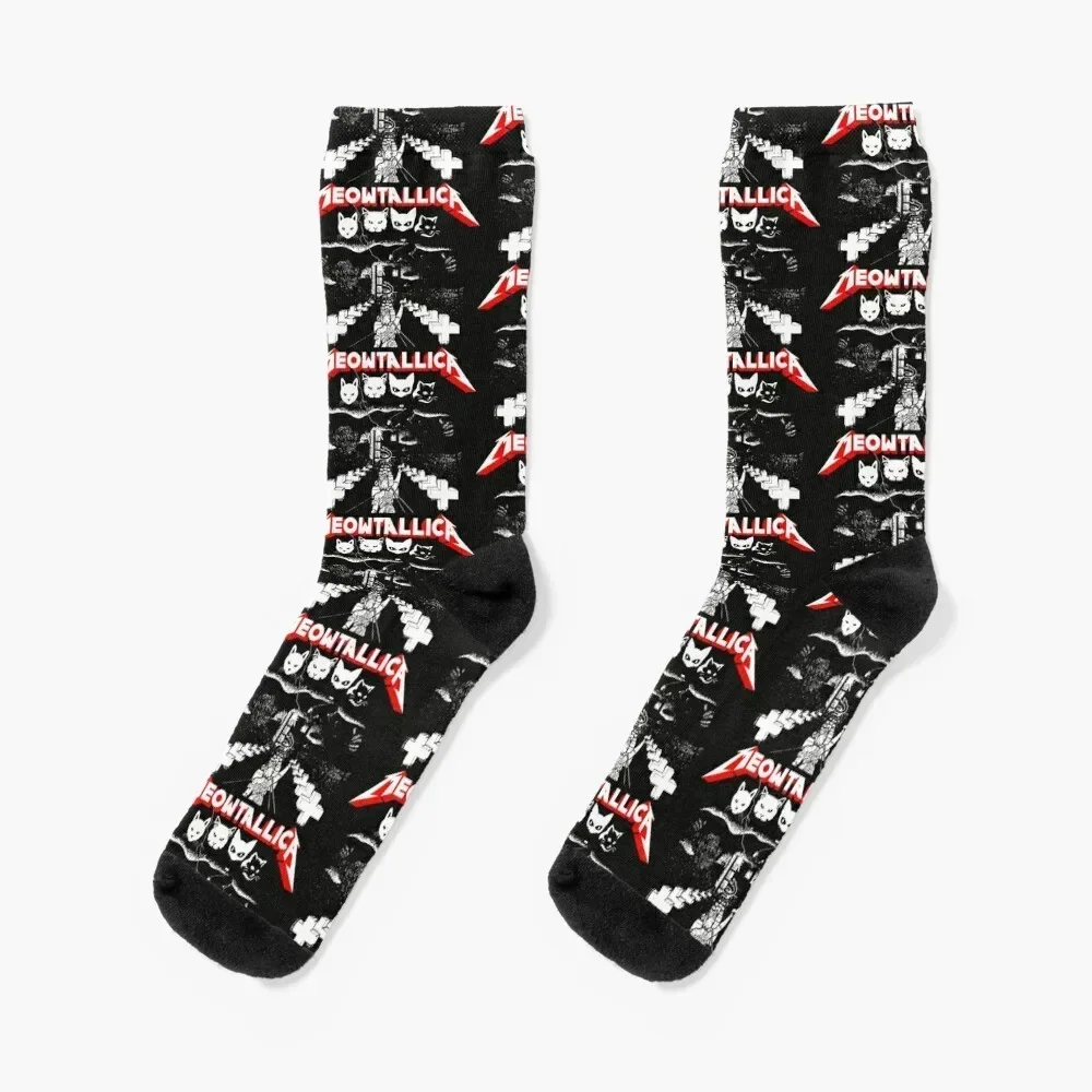 

Meowtallica 2 Socks gift kawaii Stockings compression with print Ladies Socks Men's