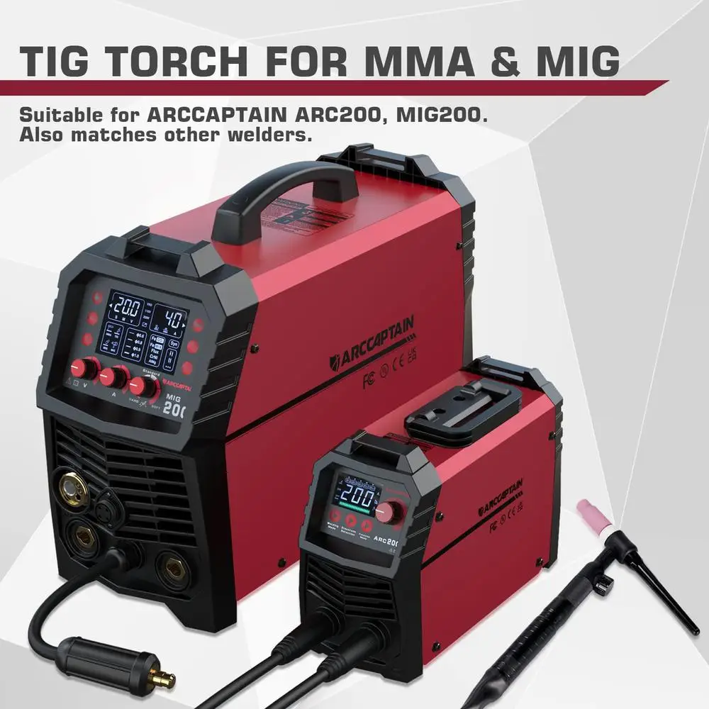 شعلة TIG متوافقة مع Arc200 WP-17V 150A مع كابل بطول 13 قدم