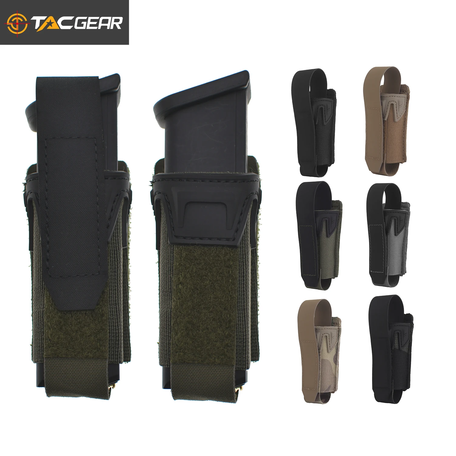 PRINCER universal Pistol Single Magazine Pouch 9mm .40 S&W .45ACP .357 10mm Mag Holster Carrier Flashlight EDC Knife Holder